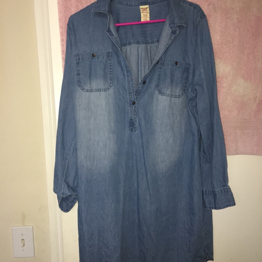 Faded glory women’s half button down denim dress